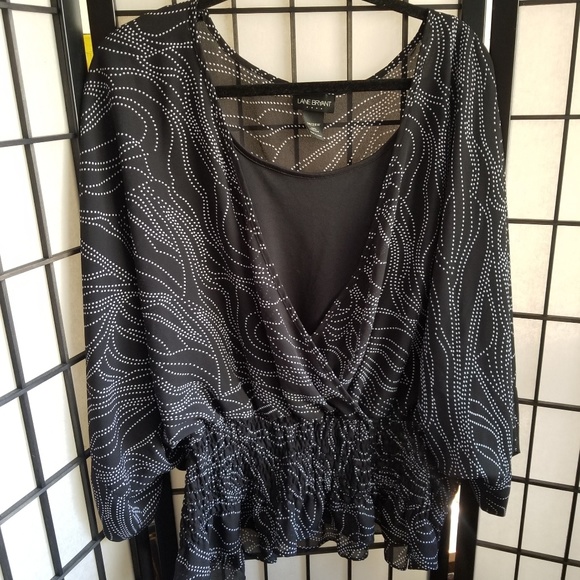 Lane Bryant black and white blouse - Picture 2 of 8